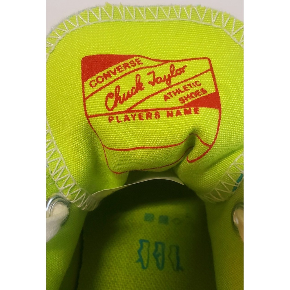 Converse Chuck Taylor Sneakers 7 Neon Nights NWOT Turquoise/Lime Low Shaft 2021 - Picture 13 of 16